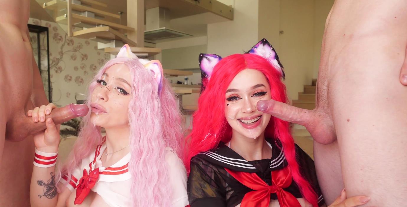 他们喜欢分享公鸡并观看对方接受，在这个场景中他们都在接受它！